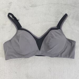 Torrid Sport Bra Womens 44B Gray Black Active Mid Impact Underwire Lightly Lined
